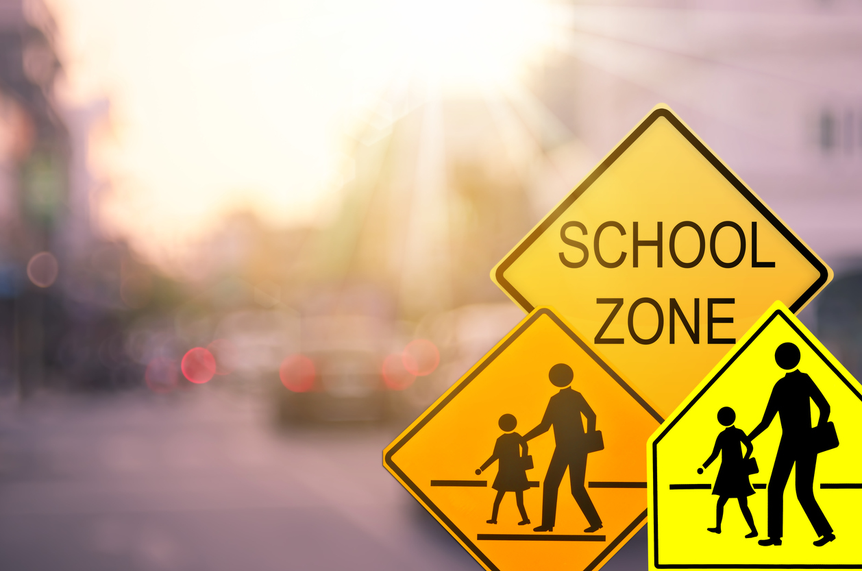 School zone warning sign
